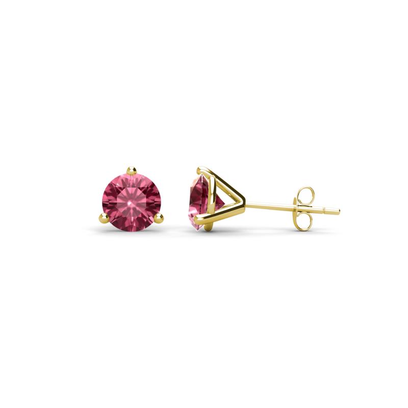 Pema 4mm (0.40 ctw) Pink Tourmaline Martini Solitaire Stud Earrings 