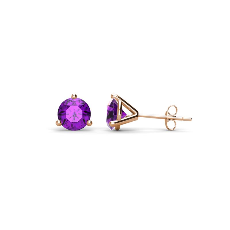 Pema 4mm (0.40 ctw) Amethyst Martini Solitaire Stud Earrings 