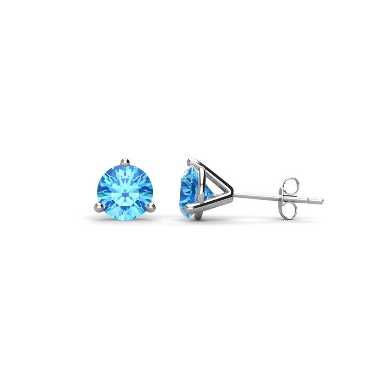 Pema 4mm (0.44 ctw) Blue Topaz Martini Solitaire Stud Earrings 