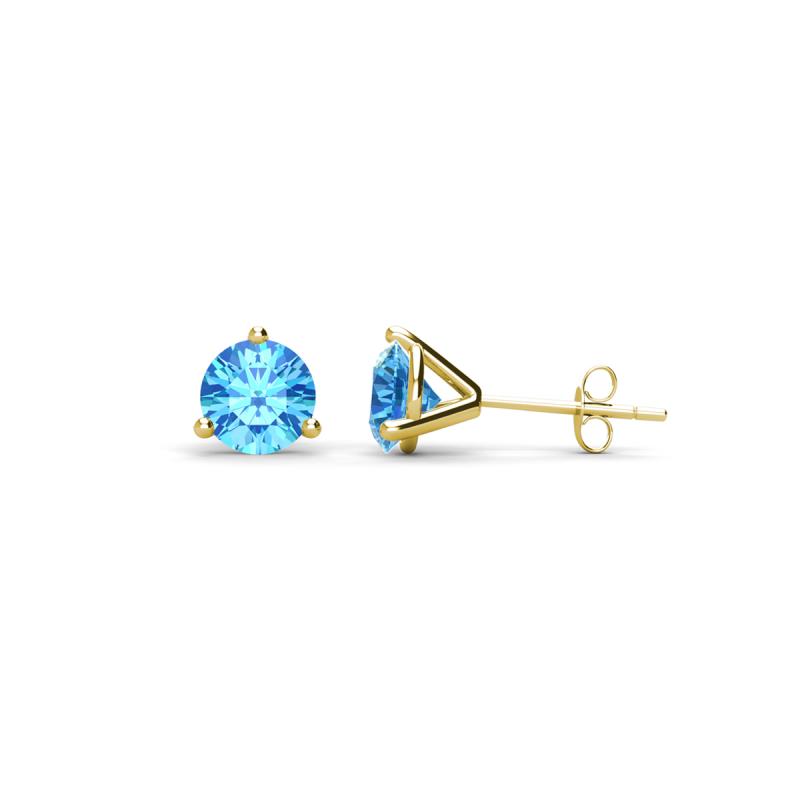 Pema 4mm (0.44 ctw) Blue Topaz Martini Solitaire Stud Earrings 
