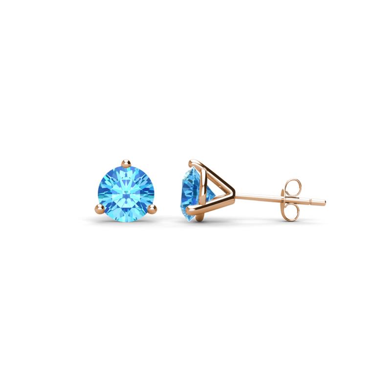 Pema 4mm (0.44 ctw) Blue Topaz Martini Solitaire Stud Earrings 