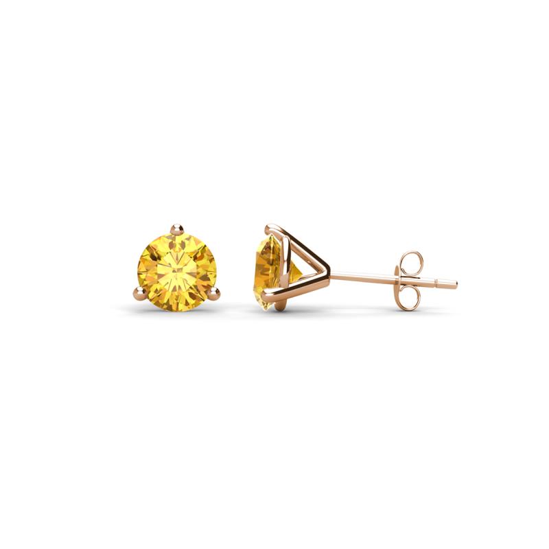 Pema 4mm (0.40 ctw) Citrine Martini Solitaire Stud Earrings 