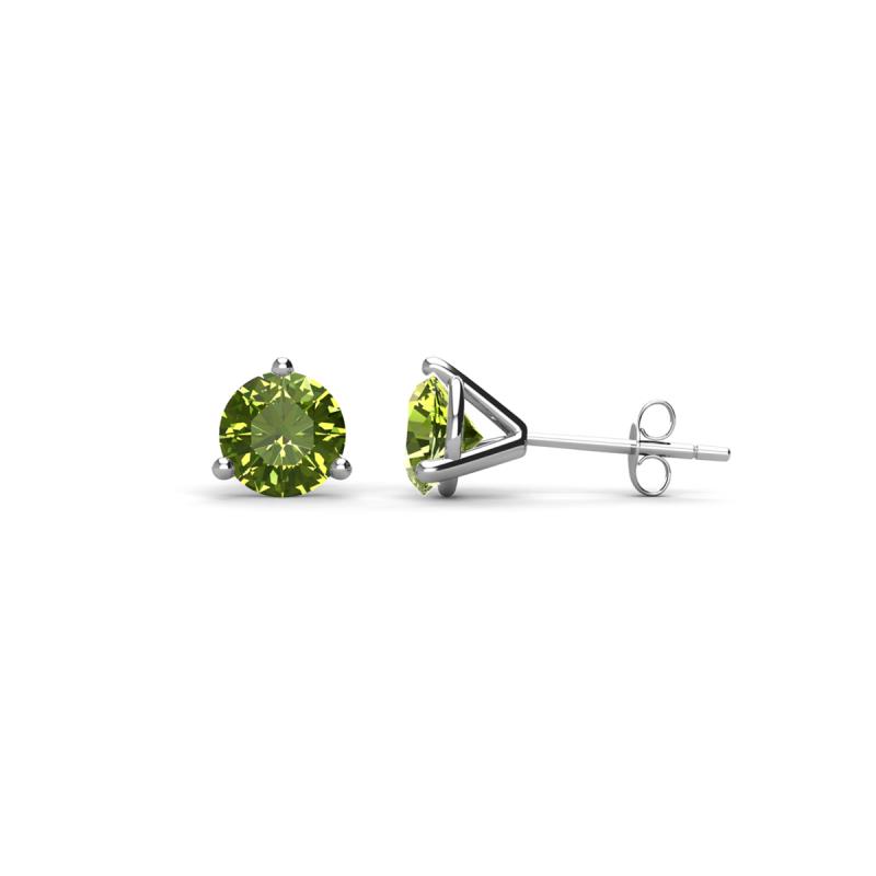 Pema 4mm (0.63 ctw) Peridot Martini Solitaire Stud Earrings 
