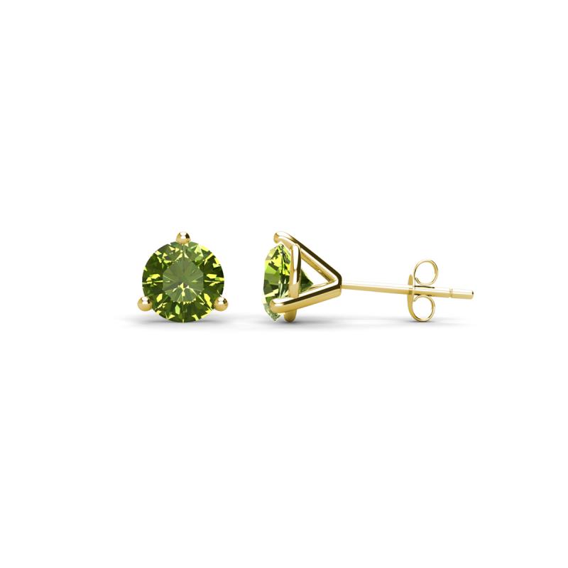 Pema 4mm (0.63 ctw) Peridot Martini Solitaire Stud Earrings 