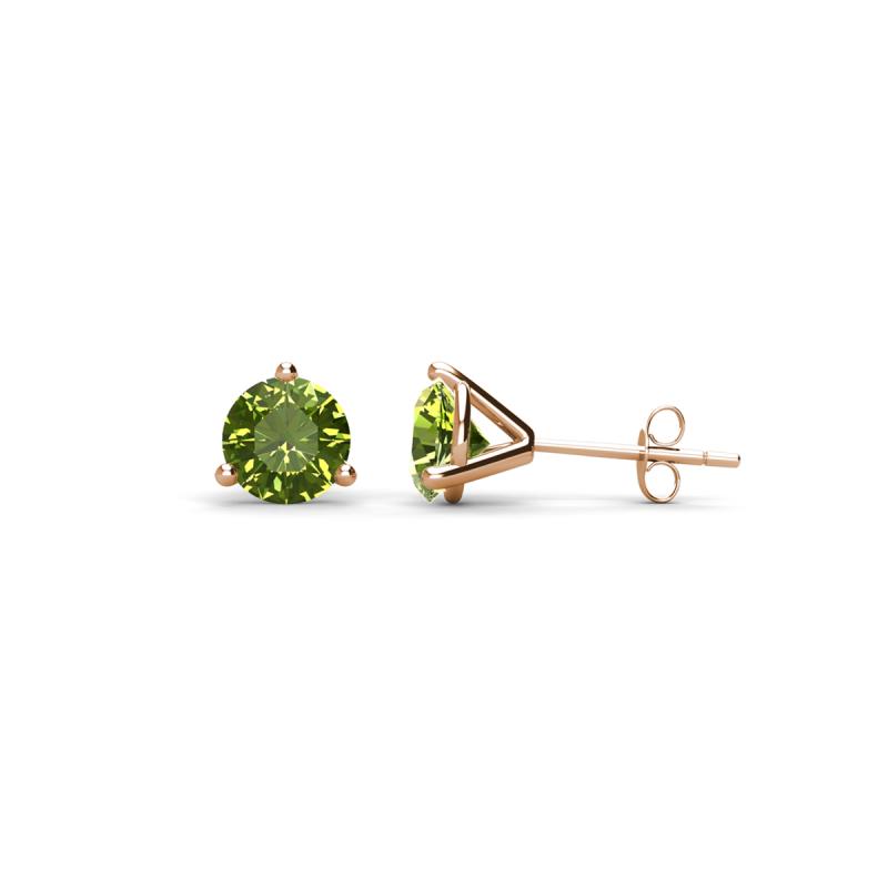Pema 4mm (0.63 ctw) Peridot Martini Solitaire Stud Earrings 