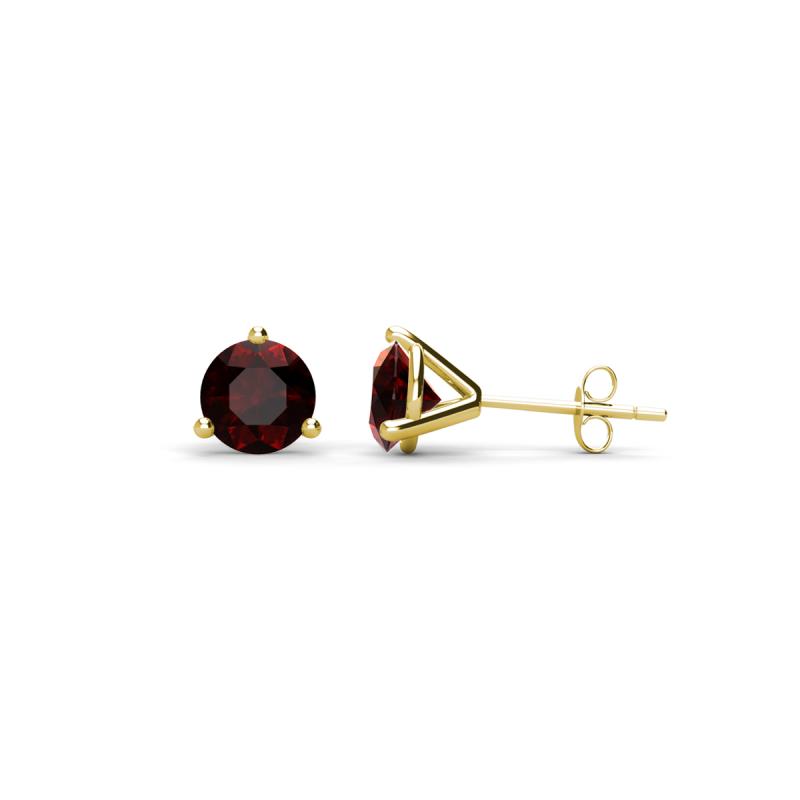 Pema 4mm (0.63 ctw) Red Garnet Martini Solitaire Stud Earrings 