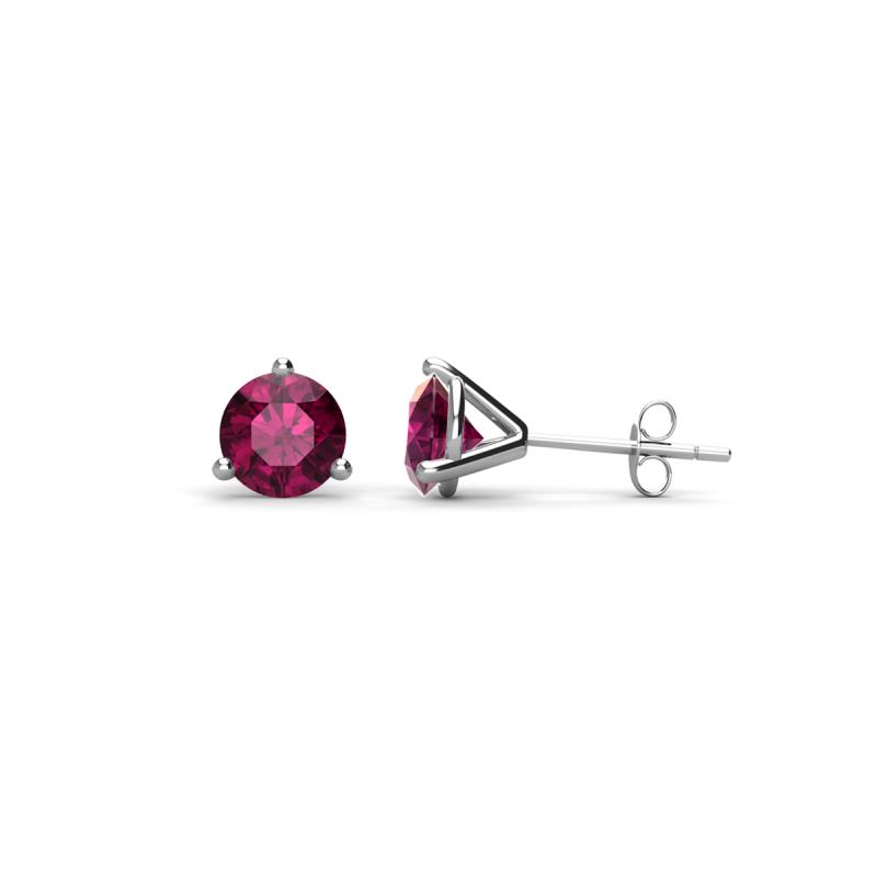 Pema 4mm (0.63 ctw) Rhodolite Garnet Martini Solitaire Stud Earrings 