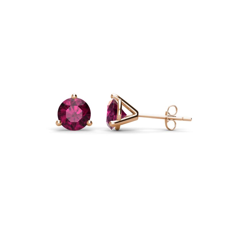 Pema 4mm (0.63 ctw) Rhodolite Garnet Martini Solitaire Stud Earrings 