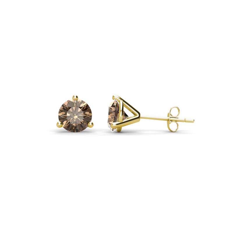 Pema 4mm (0.48 ctw) Smoky Quartz Martini Solitaire Stud Earrings 