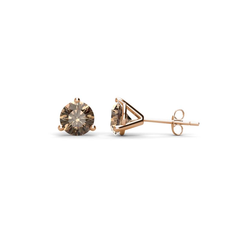 Pema 4mm (0.48 ctw) Smoky Quartz Martini Solitaire Stud Earrings 