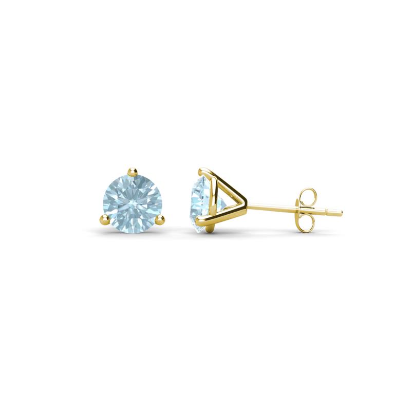 Pema 4mm (0.44 ctw) Aquamarine Martini Solitaire Stud Earrings 