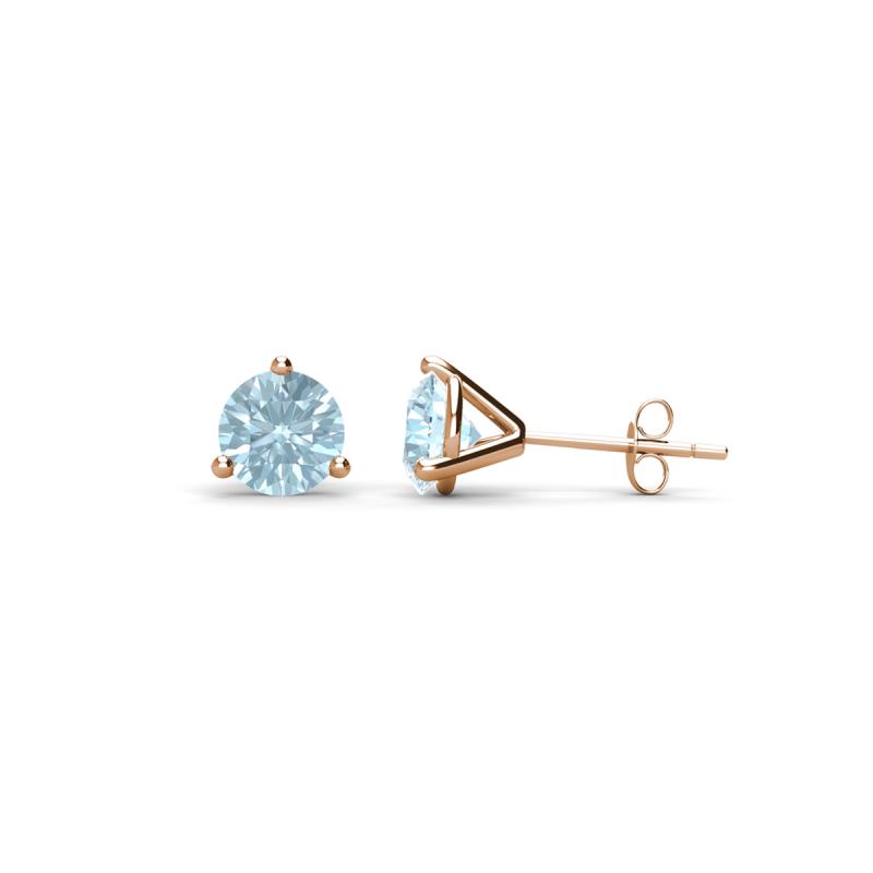 Pema 4mm (0.44 ctw) Aquamarine Martini Solitaire Stud Earrings 