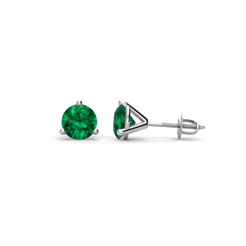 Pema 4mm (0.40 ctw) Emerald Martini Solitaire Stud Earrings 