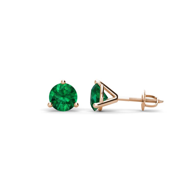 Pema 4mm (0.40 ctw) Emerald Martini Solitaire Stud Earrings 