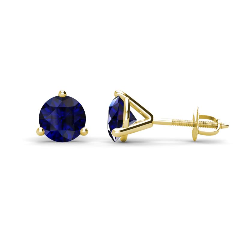 Pema 6.0mm (2.30 ctw) Blue Sapphire Martini Solitaire Stud Earrings 