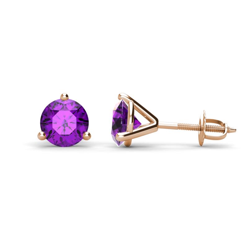 Pema 6.5mm (1.74 ctw) Amethyst Martini Solitaire Stud Earrings 