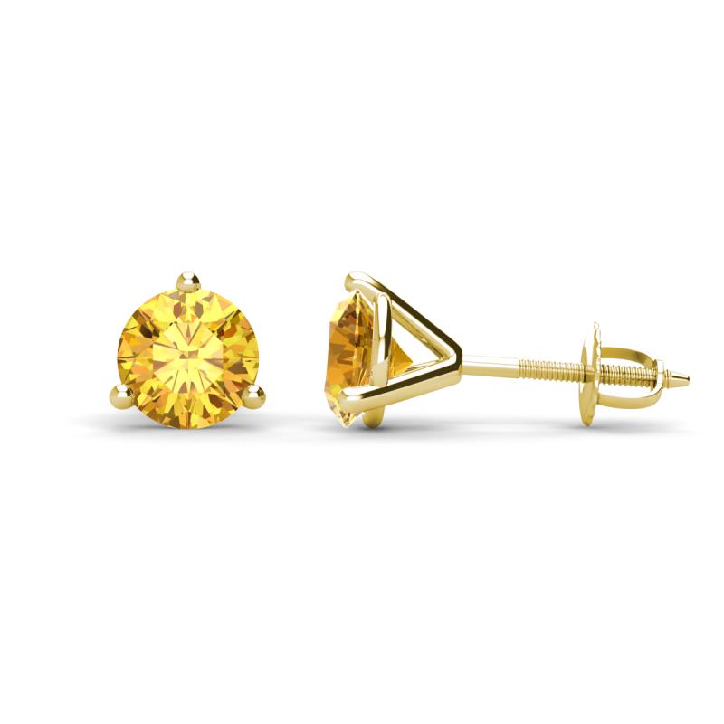 Pema 6.5mm (1.74 ctw) Citrine Martini Solitaire Stud Earrings 