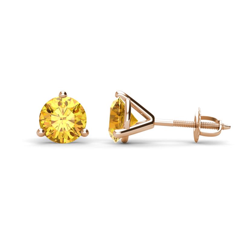 Pema 6.5mm (1.74 ctw) Citrine Martini Solitaire Stud Earrings 