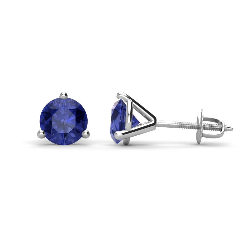 Pema 6.5mm (1.60 ctw) Iolite Martini Solitaire Stud Earrings 