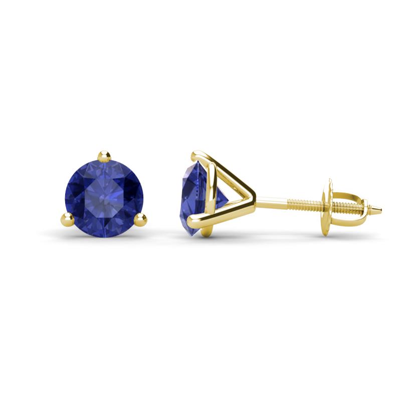 Pema 6.5mm (1.60 ctw) Iolite Martini Solitaire Stud Earrings 