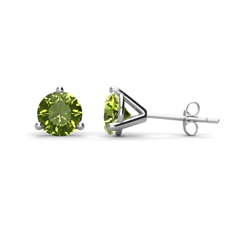 Pema 6.5mm (2.20 ctw) Peridot Martini Solitaire Stud Earrings 