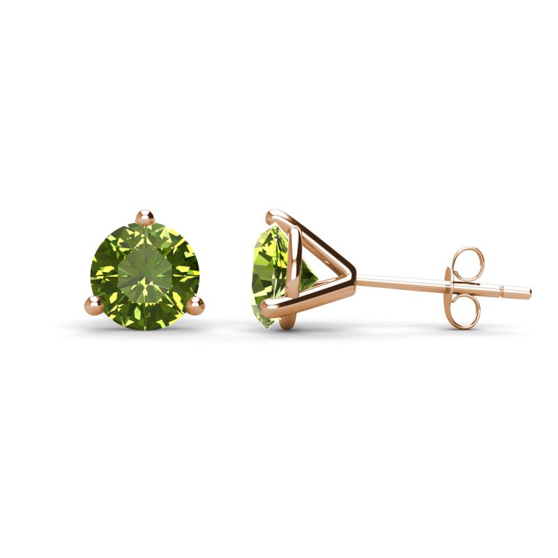 Pema 6.5mm (2.20 ctw) Peridot Martini Solitaire Stud Earrings 