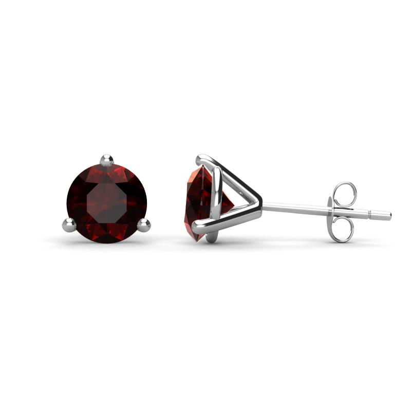 Pema 6.5mm (2.10 ctw) Red Garnet Martini Solitaire Stud Earrings 