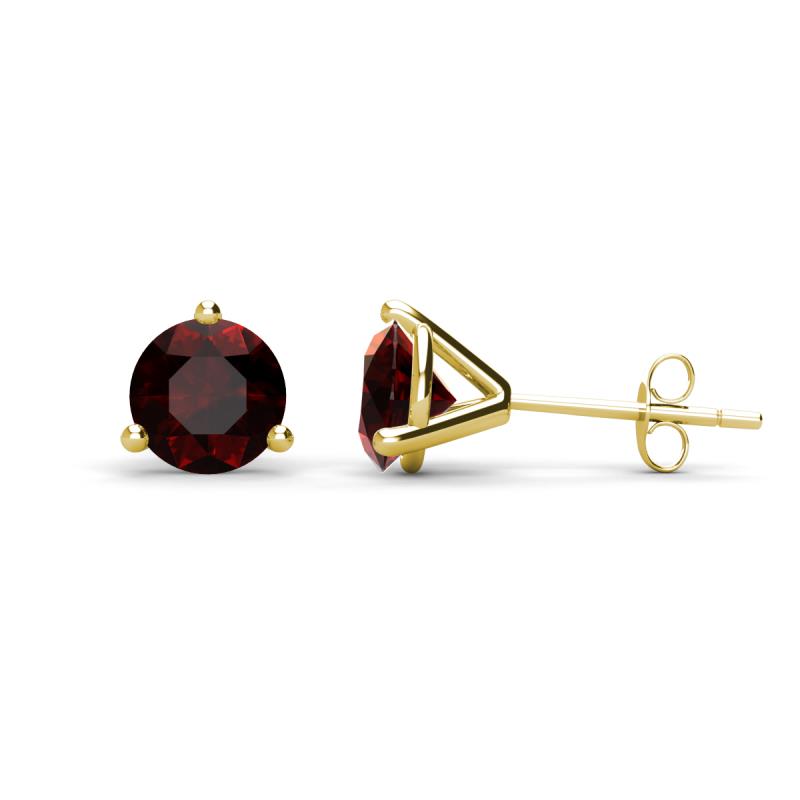 Pema 6.5mm (2.10 ctw) Red Garnet Martini Solitaire Stud Earrings 