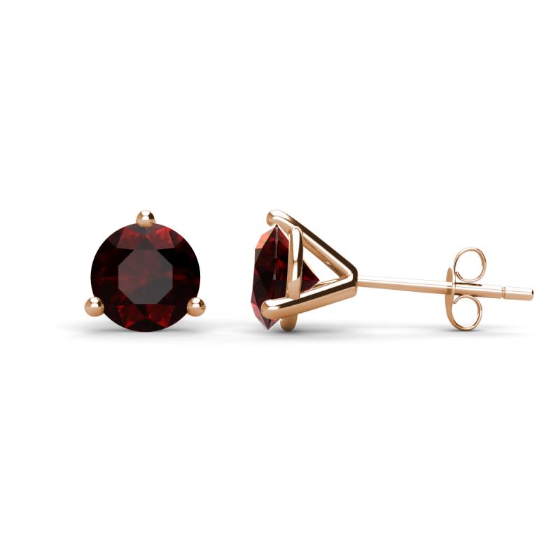 Pema 6.5mm (2.10 ctw) Red Garnet Martini Solitaire Stud Earrings 