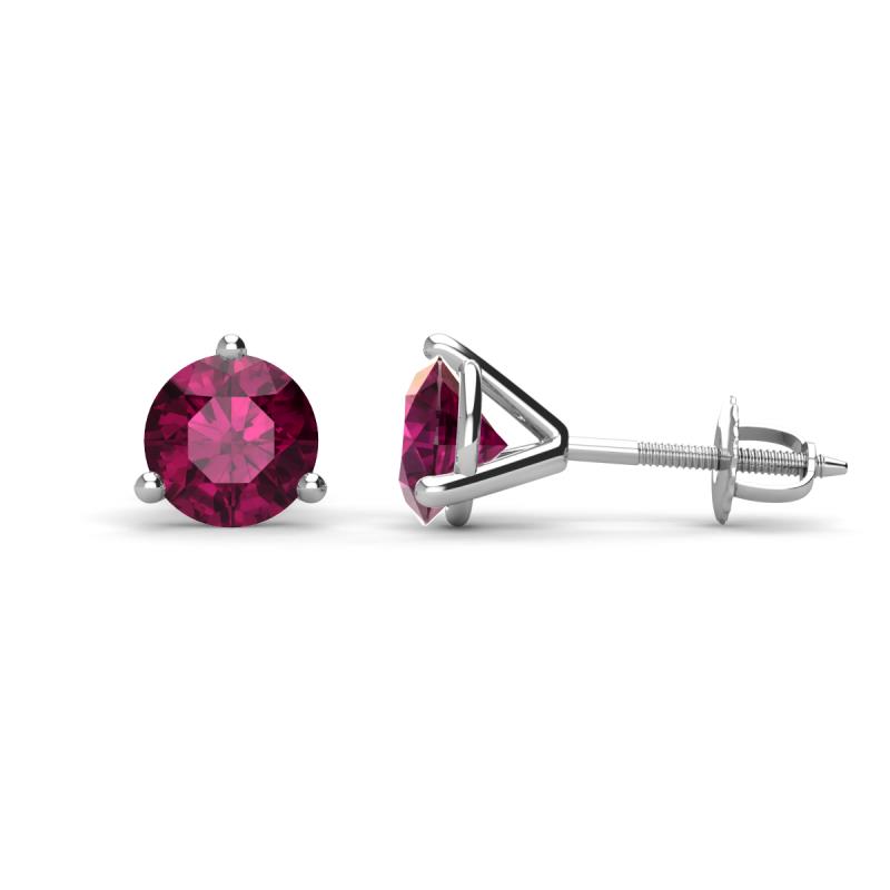 Pema 6.5mm (2.00 ctw) Rhodolite Garnet Martini Solitaire Stud Earrings 