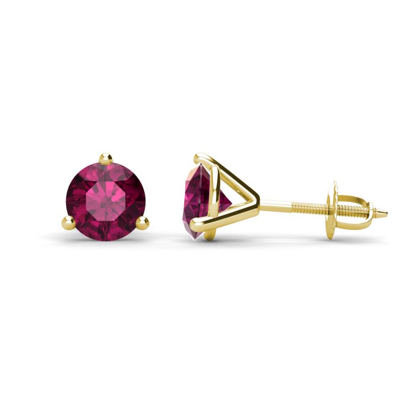 Pema 6.5mm (2.00 ctw) Rhodolite Garnet Martini Solitaire Stud Earrings 