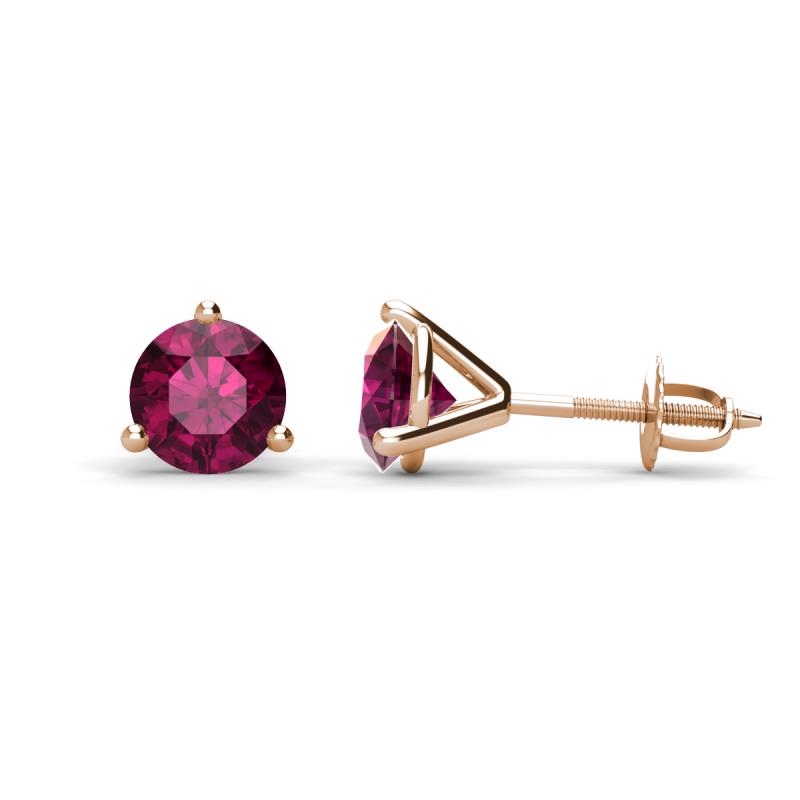 Pema 6.5mm (2.00 ctw) Rhodolite Garnet Martini Solitaire Stud Earrings 