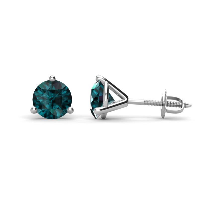 Pema 6.5mm (1.90 ctw) London Blue Topaz Martini Solitaire Stud Earrings 