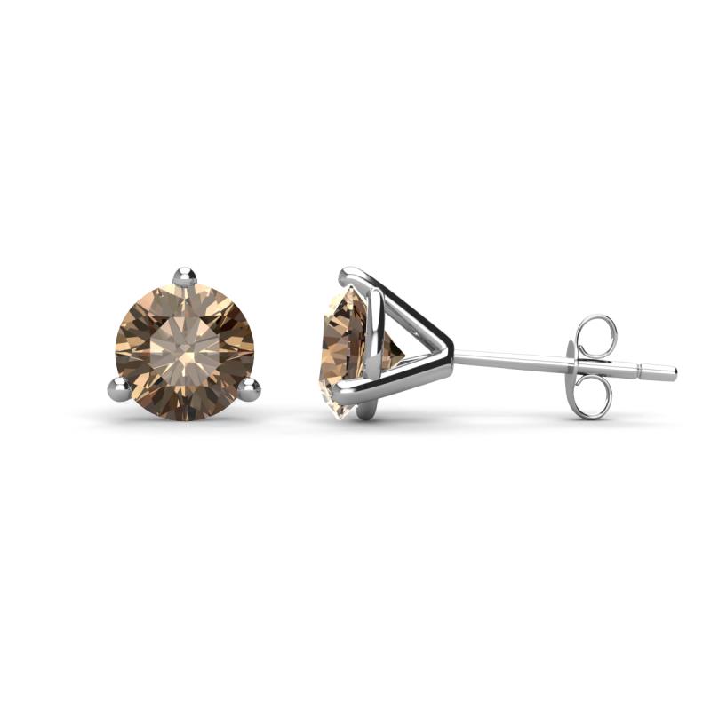 Pema 6.5mm (2.00 ctw) Smoky Quartz Martini Solitaire Stud Earrings 