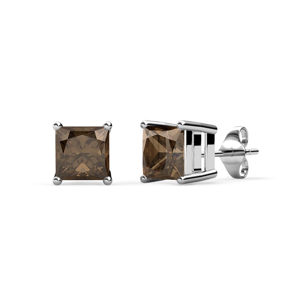 Zoey Smoky Quartz (4mm) Solitaire Stud Earrings 