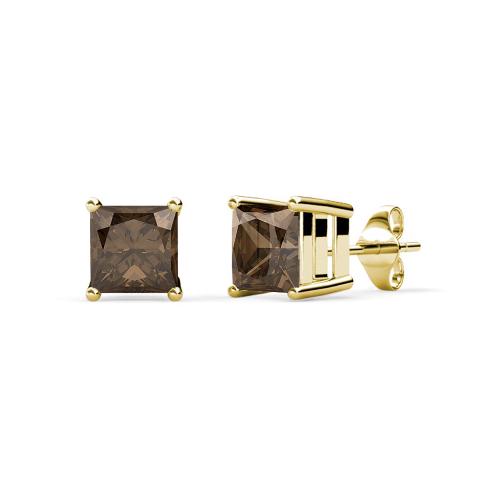 Zoey Smoky Quartz (4mm) Solitaire Stud Earrings 