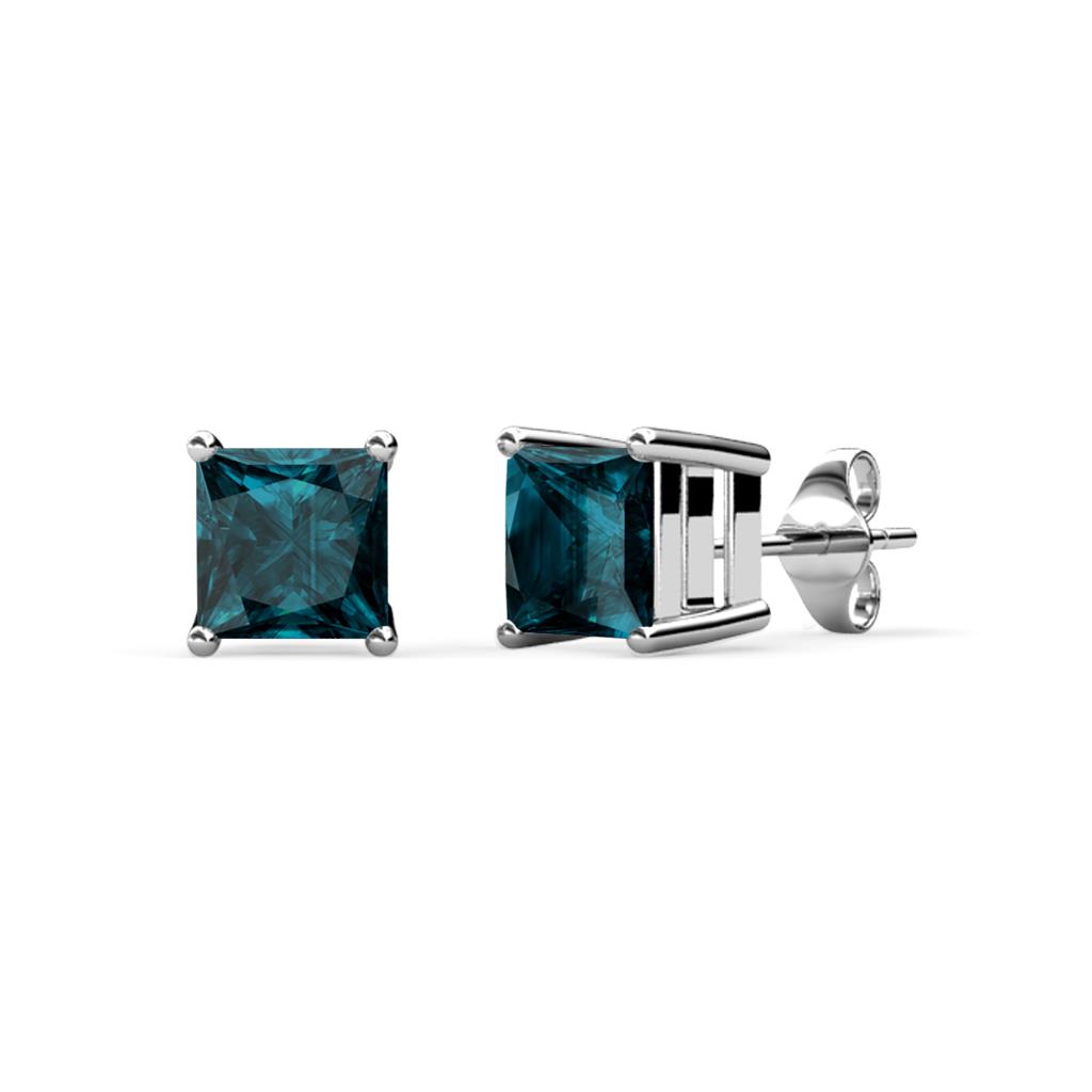 Zoey London Blue Topaz (5.5mm) Solitaire Stud Earrings 