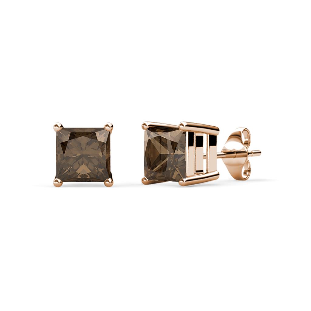 Zoey Smoky Quartz (5.5mm) Solitaire Stud Earrings 