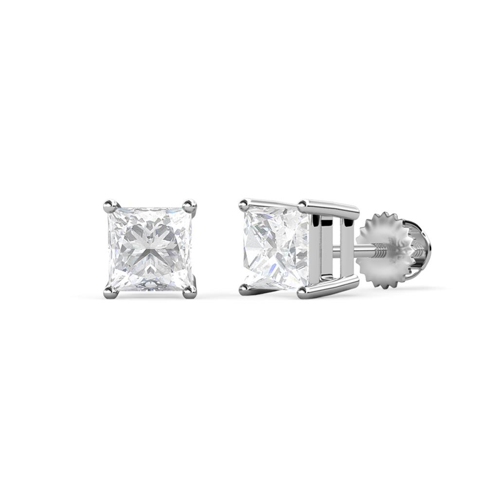 Zoey White Sapphire (5.5mm) Solitaire Stud Earrings 
