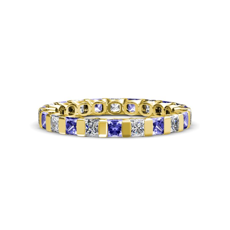 Clarissa 3.00 mm Princess Cut Tanzanite and Diamond Eternity Band 