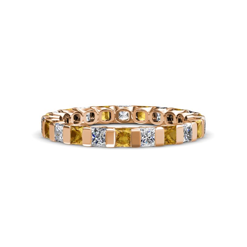 Clarissa 3.00 mm Princess Cut Citrine and Diamond Eternity Band 