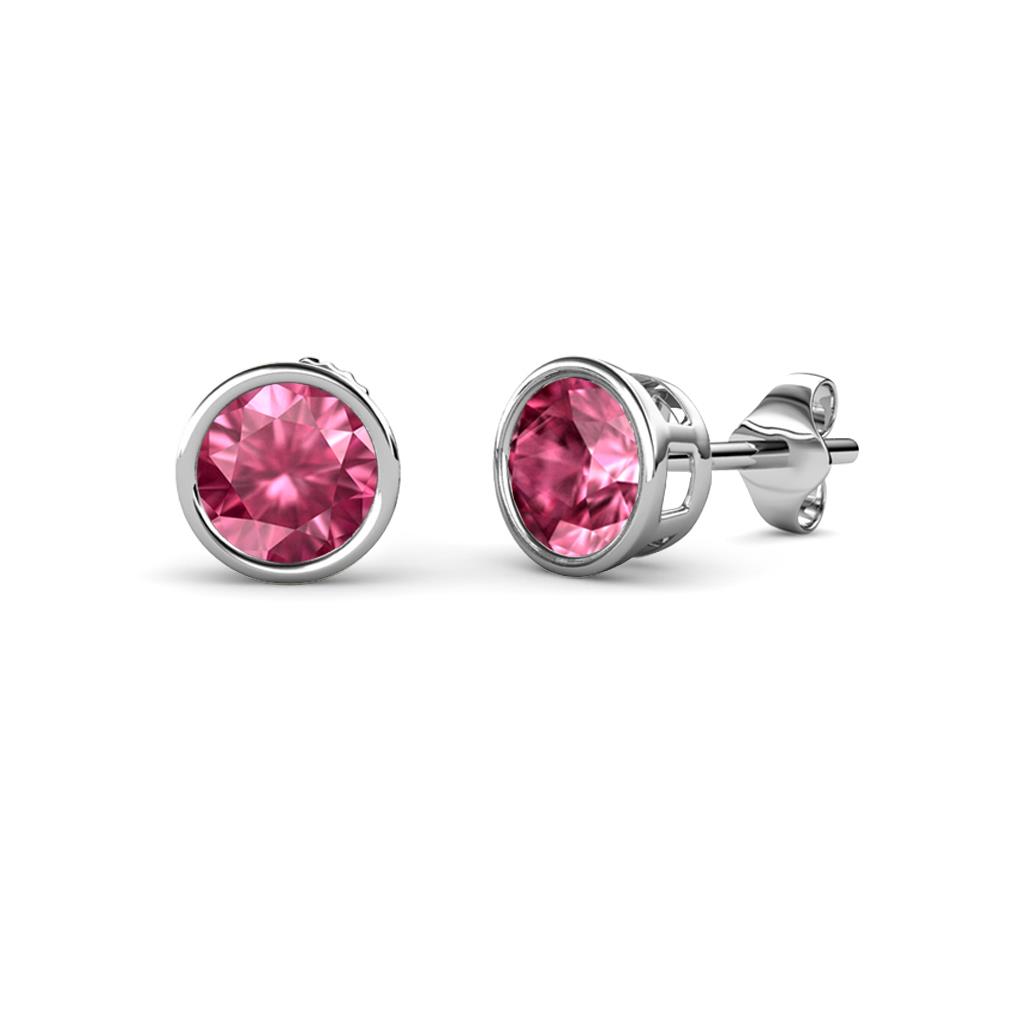 Carys Pink Tourmaline (4mm) Solitaire Stud Earrings 