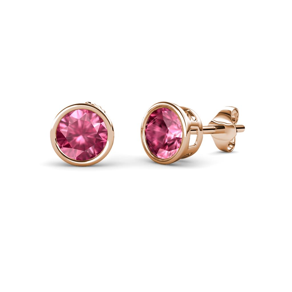Carys Pink Tourmaline (4mm) Solitaire Stud Earrings 