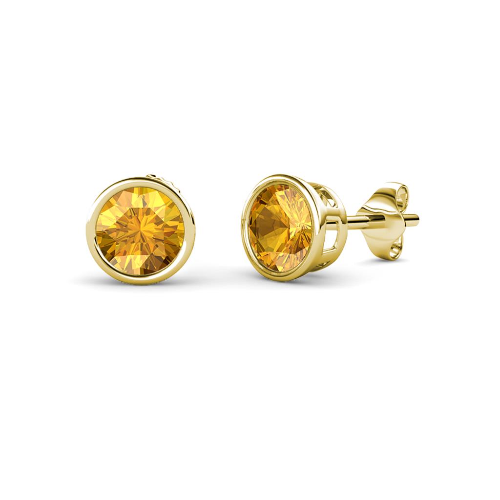 Carys Citrine (4mm) Solitaire Stud Earrings 