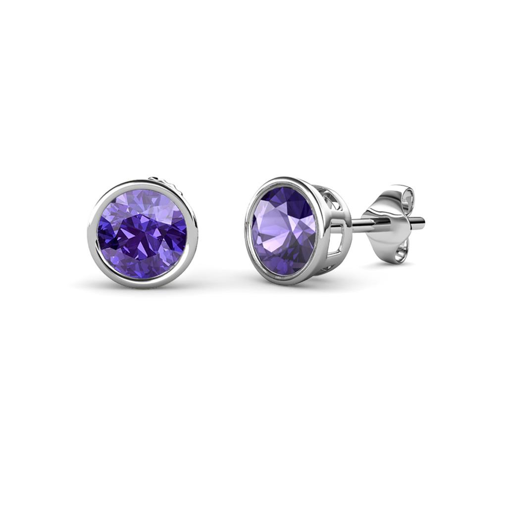 Carys Iolite (4mm) Solitaire Stud Earrings 