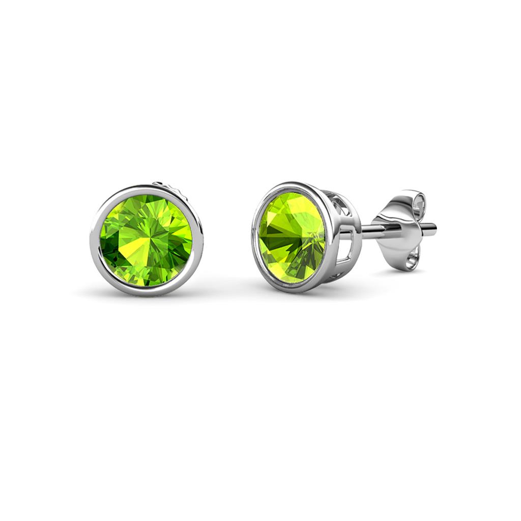Carys Peridot (4mm) Solitaire Stud Earrings 