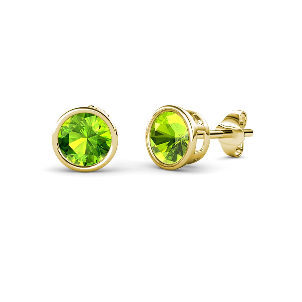 Carys Peridot (4mm) Solitaire Stud Earrings 