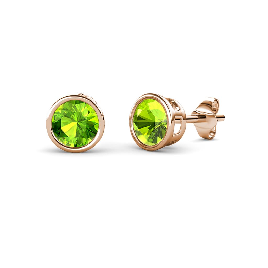 Carys Peridot (4mm) Solitaire Stud Earrings 