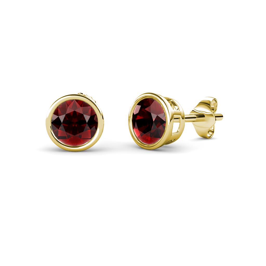 Carys Red Garnet (4mm) Solitaire Stud Earrings 
