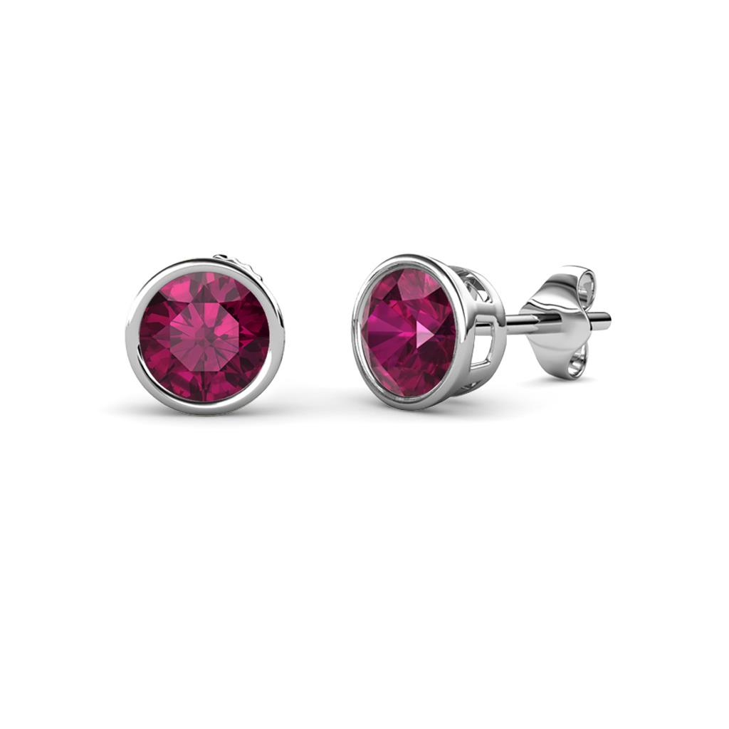 Carys Rhodolite Garnet (4mm) Solitaire Stud Earrings 
